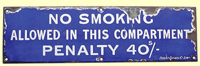 click for 11K .jpg image of GNR no smoking sign