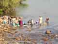 Washing in Gambia river