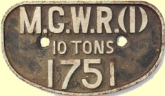 click for 12K .jpg image of MGWR wagon plate