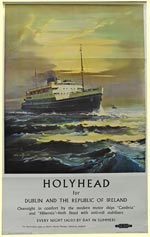 click for 9K .jpg image of BR Holyhead poster