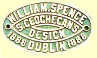click for 15K image of Spence makers' wagonplate