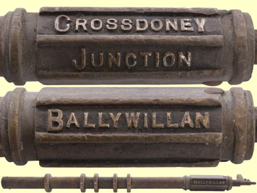 click for 27K .jpg image of 'Ballywilliam-Crossdoney Junction' staff